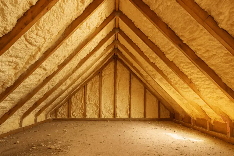 poddasze po izolacji cienkowartwowej